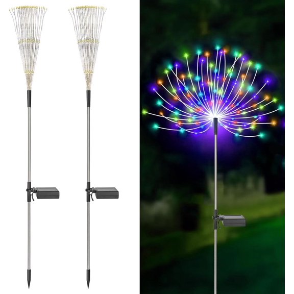 ZHICHUN Outdoor Solar Fireworks Light 150LED 8 Lighting Modes Waterproof Sensor Light for Garden Courtyard Passage Holiday Decor