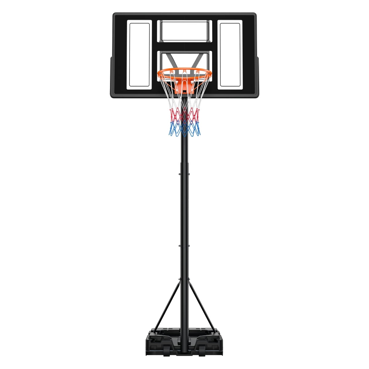 ZHICHUN Portable Basketball Hoop 4.4-10ft Height Adjustable Rolling Wheels Black for Driveway & Pool