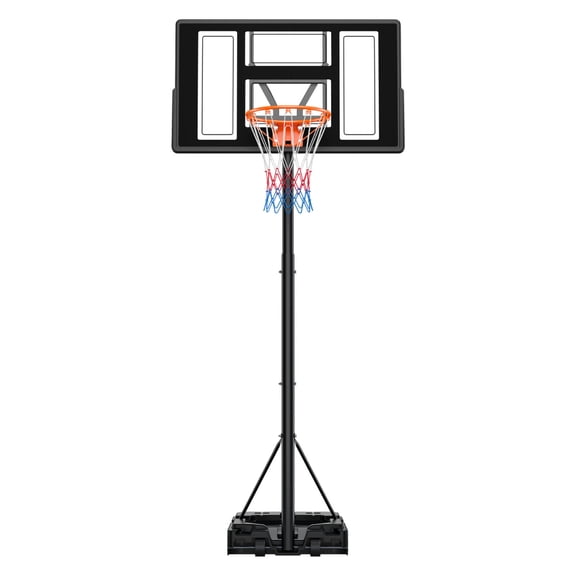 ZHICHUN Portable Basketball Hoop 4.4-10ft Height Adjustable Rolling Wheels Black for Driveway & Pool