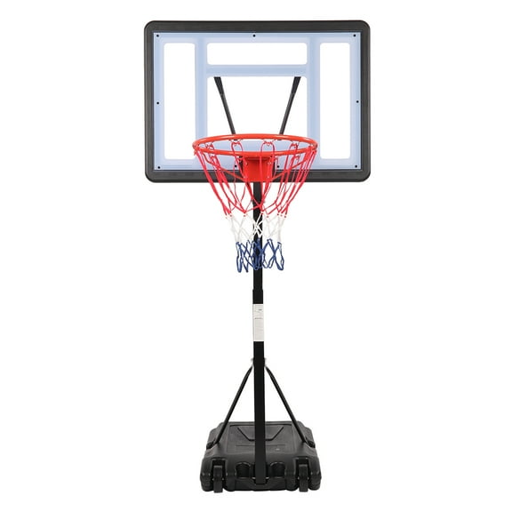 ZHICHUN Portable Movable Basketball Stand PVC Transparent Backboard 1.15-1.35m Height Adjustable Fits 7# Ball