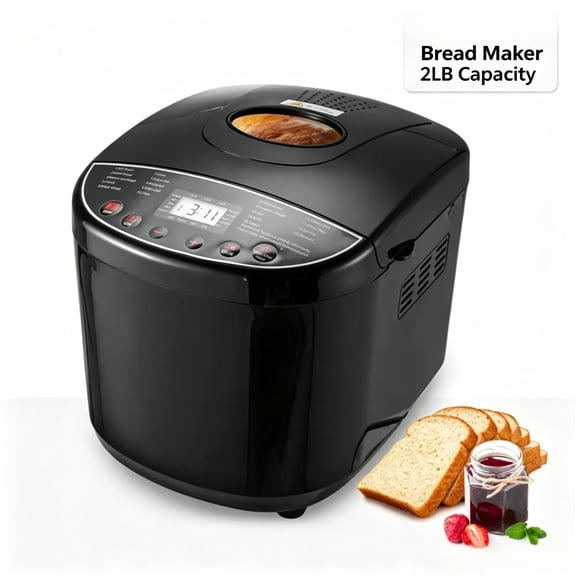 ZHICHUN Programmable Bread Maker Nonstick Ceramic Pan Automatic Bread Machine with Gluten Free Setting 3 Loaf Sizes 3 Crust Colors Digital Dough Jam Cake Maker