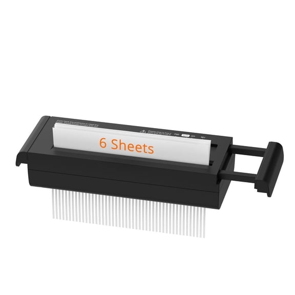 ZHICHUN Small Paper Shredder for Home 6 Sheet Strip Cut Paper Shredder Without Basket Portable Shredder with Extendable Arm and Overheat Protection