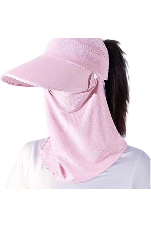 Womens UPF50 Plus UV Sun Protection Hat Waterproof Breathable Face Neck Flap Foldable Outdoor Cap