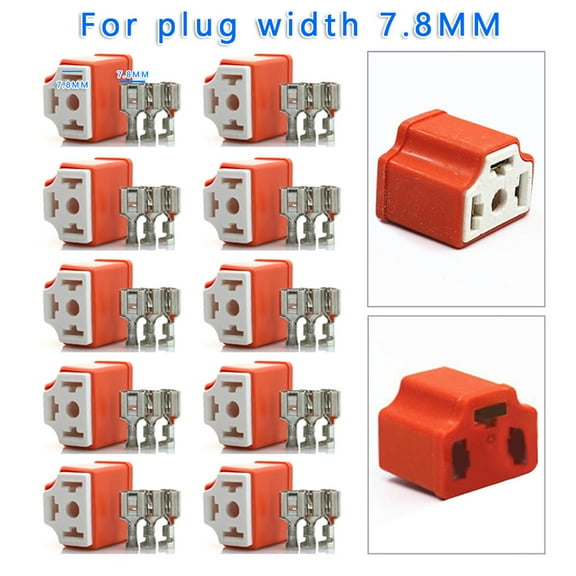ZHIMAO 10pcs/Set 9003 7.8MM H4 Bulb Headlight Connector 3-pin Plug Lamp Socket Ceramic For Dodge For Ford Electronics Accessories