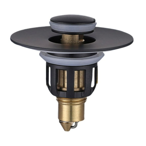 ZHIMAO 1pcs Pack All Metal Bathroom Sink Stopper,Sink Drain Strainer Black