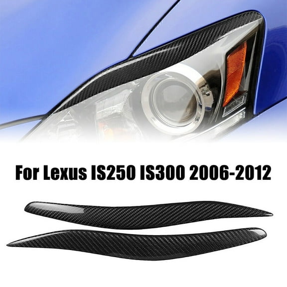 ZHIMAO 2X Car Carbon Fiber Front Fog Light Eyebrow Trim Eadlights Eyelids Eyebrows Cover Trim For Lexus IS200 IS250 IS300 IS350 2006-12