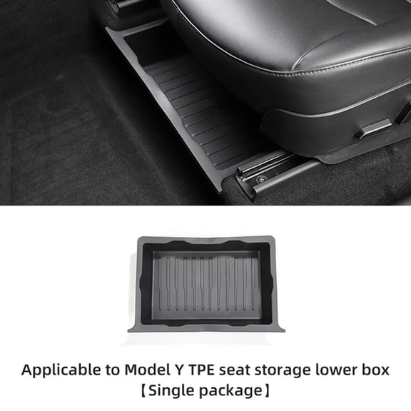 ZHIMAO 2pcs TPE Under Seat Storage Box For Tesla Model Y 2017-2023 Organizer Bins Front Backseat Bag Trash Tray Accessories 1Pc