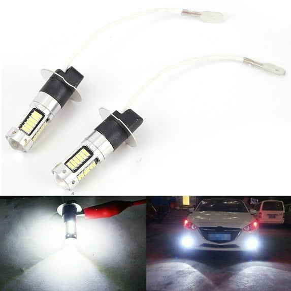 ZHIMAO 2pcs/set H3 Led Fog Light Bulbs Conversion Kits Super Bright Canbus 6000K White 100W Led Fog Driving Drl Light Bulb Car Light