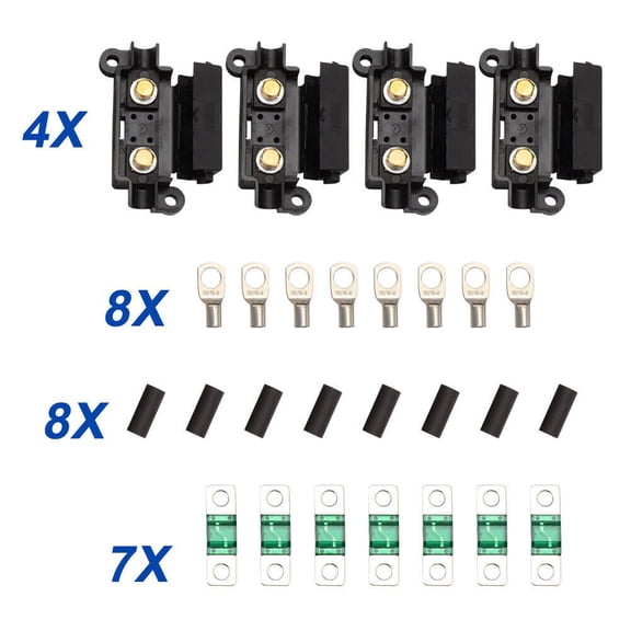 ZHIMAO 40A MIDI FUSE KIT 4 ANS Holder 7X40 AMP Fuses To Suit FOR Redarc BCDC Dual Battery MIDI FUSE Auto Electronics Replacement