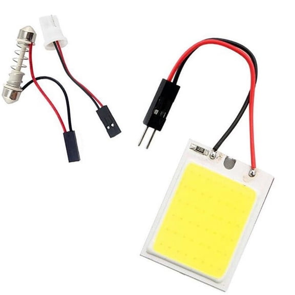 ZHIMAO 4Pcs Led White COB LED Plate Car Interior Dome Light Bulb Festoon 12V 4W Lights With Sockets +Festoon Sockets