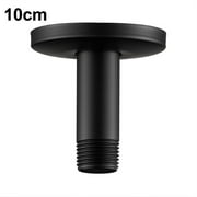 ZHIMAO Black Shower Bracket With Flange Ceiling Mount Shower Head Extension 10-30cm Standard Male G1/2 Connectors Shower Heads Parts 10cm