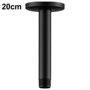 ZHIMAO Black Shower Bracket With Flange Ceiling Mount Shower Head Extension 10-30cm Standard Male G1/2 Connectors Shower Heads Parts 20cm