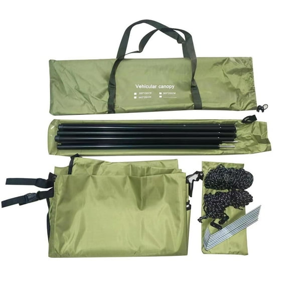 ZHIMAO Car Side Awning Rooftop Tent Waterproof Side Tent For Outdoor Camping 300*150cm 300*150cm Army Green