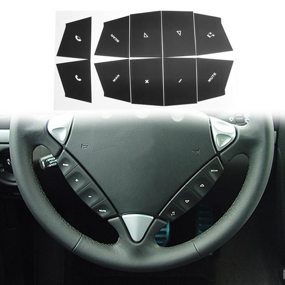 ZHIMAO Car Sticker Maintain The Look And Functionality Of Your For Porsche Cayenne's Steering Wheel Buttons With Stickers