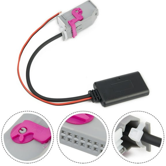 ZHIMAO Compatible 12V 32 Pin Aux Cable Adapter for For A3 For A4 For A6 A8 For TT R8 RNSE Stream Music from Your Devices