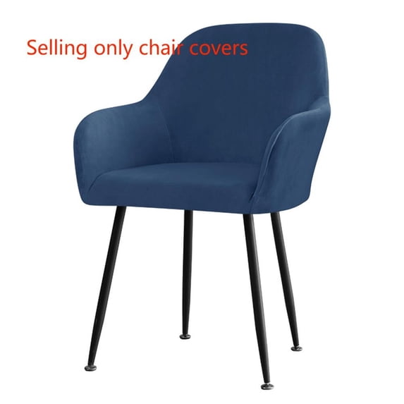 ZHIMAO Elasticity Anti Pilling Anti Wrinkle Home Hotel Dining Chair Soft And Comfortable Stretch Recovery High Armchair navy blue
