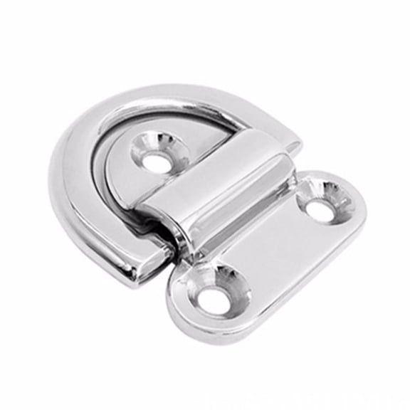ZHIMAO Marine Trailer Truck Anchor Point Lashing Ring 1 Pcs 316 Stainless Steel D Ring Folding Pad Eye Silver Tie Down