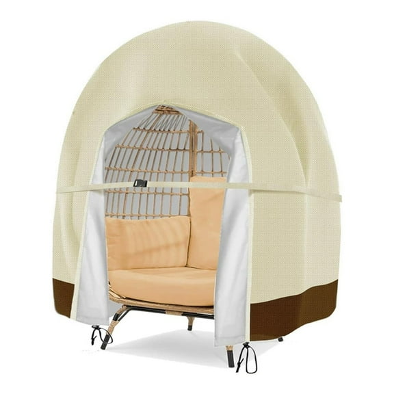 ZHIMAO Patio Egg Chair Cover Double Wicker Egg Chair Covers for Outdoor Egg Swing Beige
