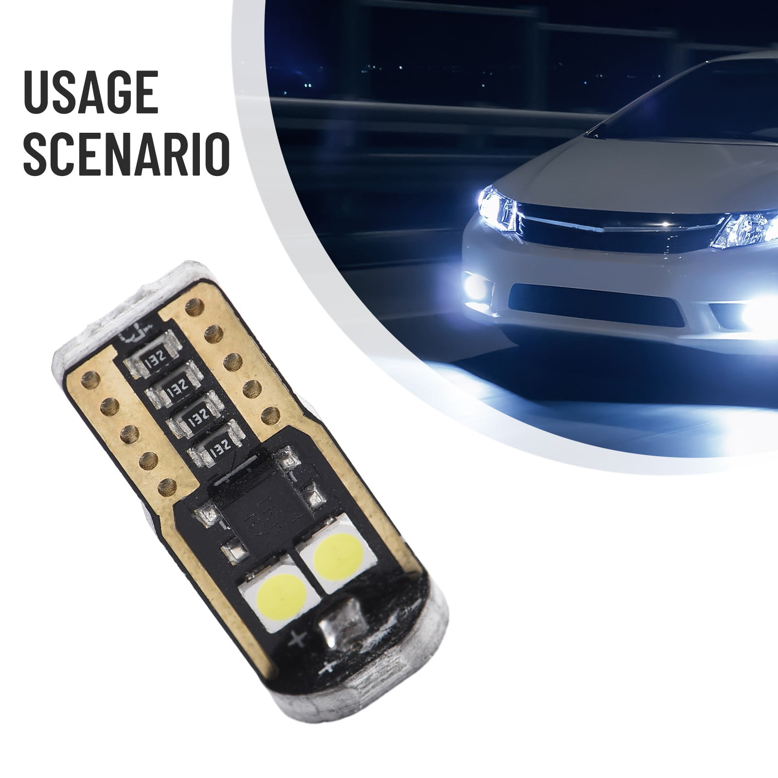 ZHIMAO Practical Width Light 3030-6SMD 12V 1W Accessories License Plate Light Reading Light Replacement 3030-6SMD white