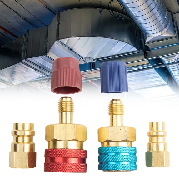 ZHIMAO R1234yf To R134a Quick Coupler Adapter High Low Side Conversion-Kit Auto AC