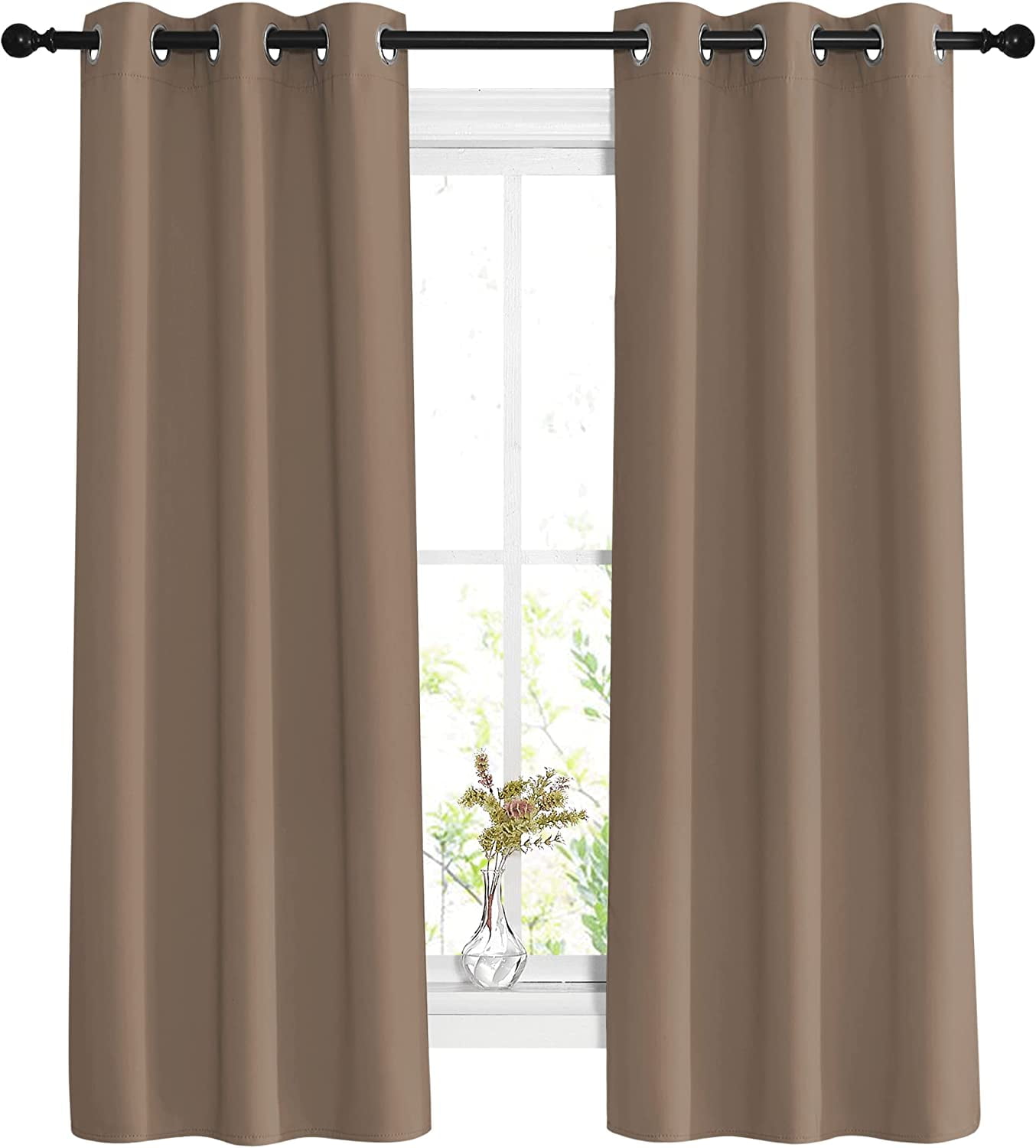 ZHIMEI-Blackout Window Curtains 63 inch Length - Grommet Top Room ...