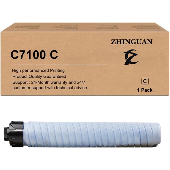 ZHINGUAN 828387 Cyan Toner Cartridge Works for Ricoh Pro C7100 C7100s C7100sx C7100x C7110 C7110s C7110sx