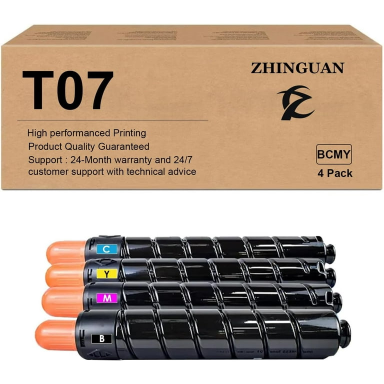 ZHINGUAN Compatible T07 Toner Cartridge Works for Canon imagePRESS Lite  C165 C170 C265 C270 Printers (4-Pack)