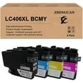 thumbnail image 1 of ZHINGUAN New LC406XLBK LC406XLC LC406XLM LC406XLY for Brother LC406XL Ink Cartridges MFC-J4335DW MFC-J4345DW MFC-J4535DW 5855DW 5955DW J6555DW Bk 6300 CMY 5300 Pages (4-Pack), 1 of 3