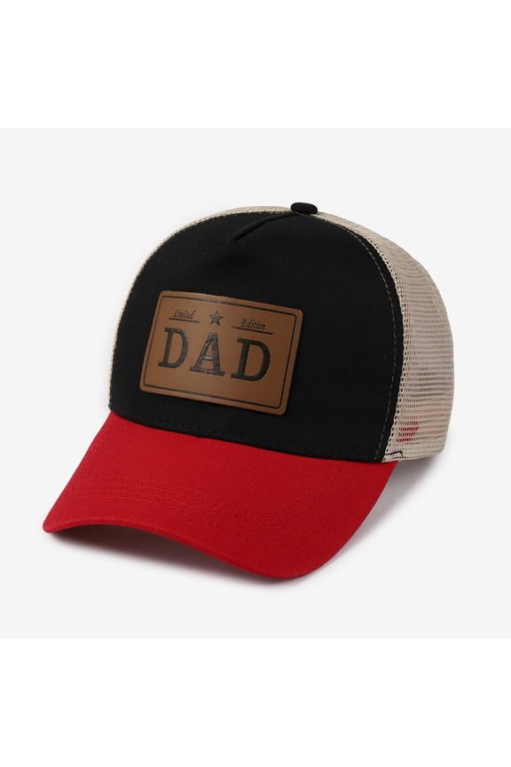 Women's Unisex Dad Letter Embroidered Visor Hat, Breathable Mesh Sun Cap, Lightweight Adjustable Classic All-Season Hat For Father's Day Daily Outdoor Wear Black One Size