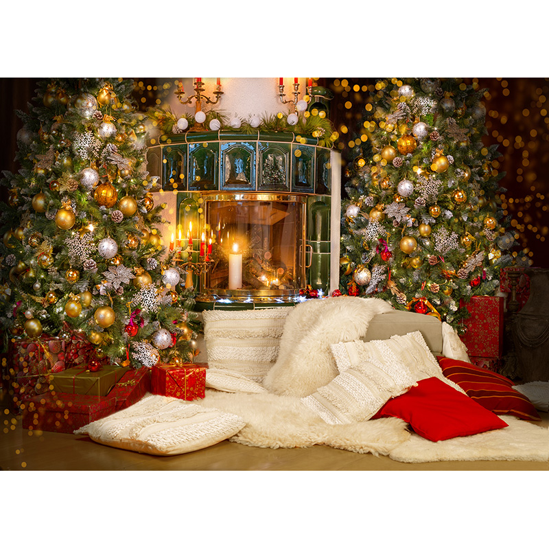 ZHISUXI Christmas Day Fireplace Photography Backdrops Prop Window ...