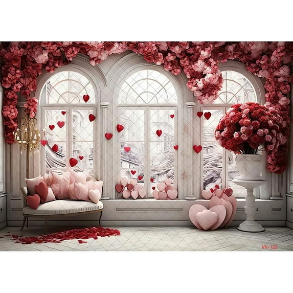 ZHISUXI Valentine's Day Photography Backdrops Props Lover Rose Flower Wall Wedding Store Cherry blossoms Background AL-16