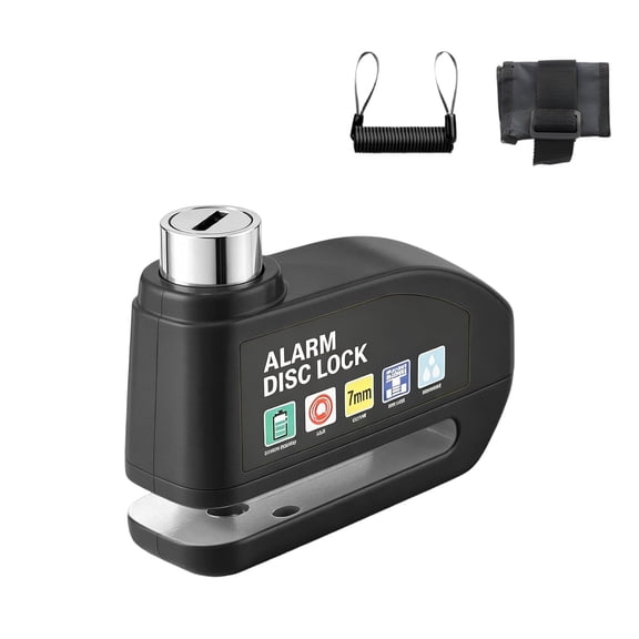 ZHIYA High Security Motorcycle Disc Brake Lock With 110dB Loud Alarm - For Scooters,Black