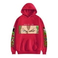 thumbnail image 1 of ZHIYAN Anime Roronoa Zoro Hoodie Casual Clothes Pirate Hunter Long Sleeve Sweatshirt,M,Red, 1 of 5
