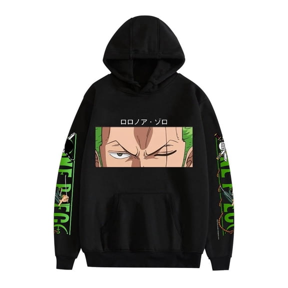 ZHIYAN Anime Roronoa Zoro Hoodie Casual Clothes Pirate Hunter Long Sleeve Sweatshirt,XL,Black