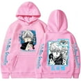 thumbnail image 1 of ZHIYAN Anime Satoru Gojo Hoodie Oversized Fall/Winter Fleece Sweatshirt Men's Women's Long Sleeve Pullover,3XL,Pink, 1 of 10
