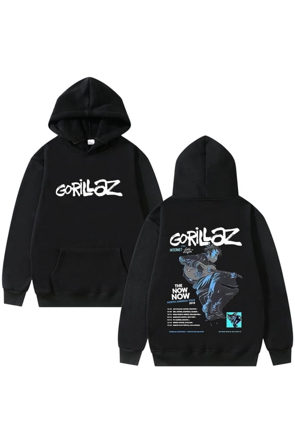 Gorillaz The Now Now Graphic Hoodie - Unisex Oversized Fleece Autumn Winter Streetwear,L,1