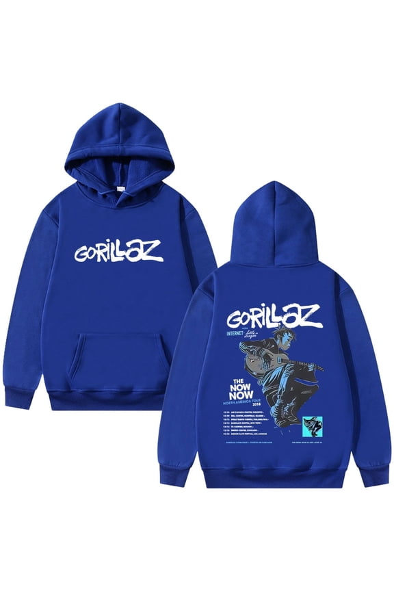 Gorillaz The Now Now Graphic Hoodie - Unisex Oversized Fleece Autumn Winter Streetwear,XS,9