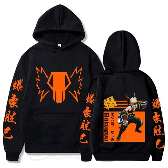 ZHIYAN My Hero Academia  Anime Hoodies Sweatshirt Unisex Clothes Men Women,XS,Black