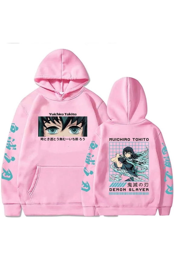 Tokitou Muichirou Hoodie Anime Sweatshirt Streetwear Women's Pullover,3XL,Pink
