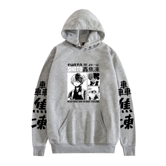 ZHIYAN  Unisex MHA Bakugou Katsuki Cosplay Hoodies Hero Academia Sweatshirt Pocket Pullover Tops,3XL,Gray