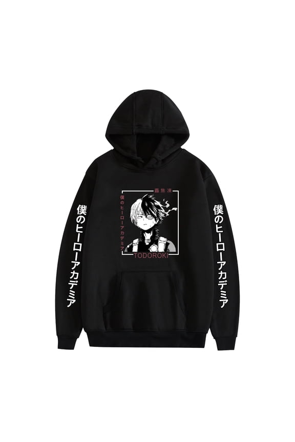 Unisex MHA Bakugou Katsuki Cosplay Hoodies Hero Academia Sweatshirt Pocket Pullover Tops,M,Black