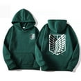 thumbnail image 1 of ZHIYANAttack on Titan AOT Scout Regiment Inspired Graphic Hoodie - Unisex Fleece Lined Oversized Fall & Winter,2XL,Green, 1 of 5