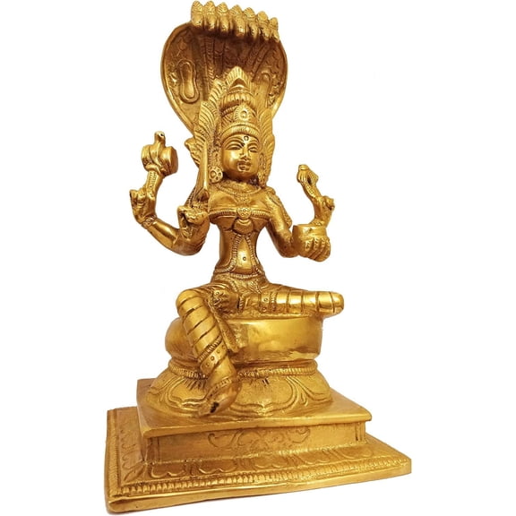 ZHIYU Brass Statue South Indian Goddess Durga Mariamman Seated for Puja Mandir Gifts Home Decorations