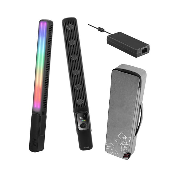 ZHIYUN 100W F100 RGB LED Video Light Stick Wand with Power Adapter, Dimmable Handheld Photography Lighting for Photographic Studio, Black,  Combo