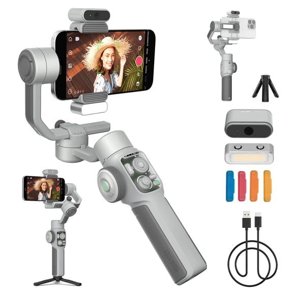 ZHIYUN CINEPEER Smooth 5E Combo Gimbal Stabilizer for iPhone, Android, Built-in Fill Light, Tripod, 3-Axis 300g Payload Phone Gimbal, Gesture Control, Vlogging Stabilizer for YouTube, TikTok
