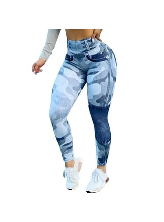 High Waist Blue Camo Camo Leggings Women With Camouflage Design For Women  Perfect For Gym, Army, And Yoga Sexy Peach Push Up Pants With Butt Lifting  Style 211204 From Long01, $10.4