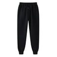 thumbnail image 1 of ZHIZAIHU Women Long Sweatpants Summer Solid Color Pants Straight Leg Baggy Elastic High Waist Trousers With Pockets Black L, 1 of 3