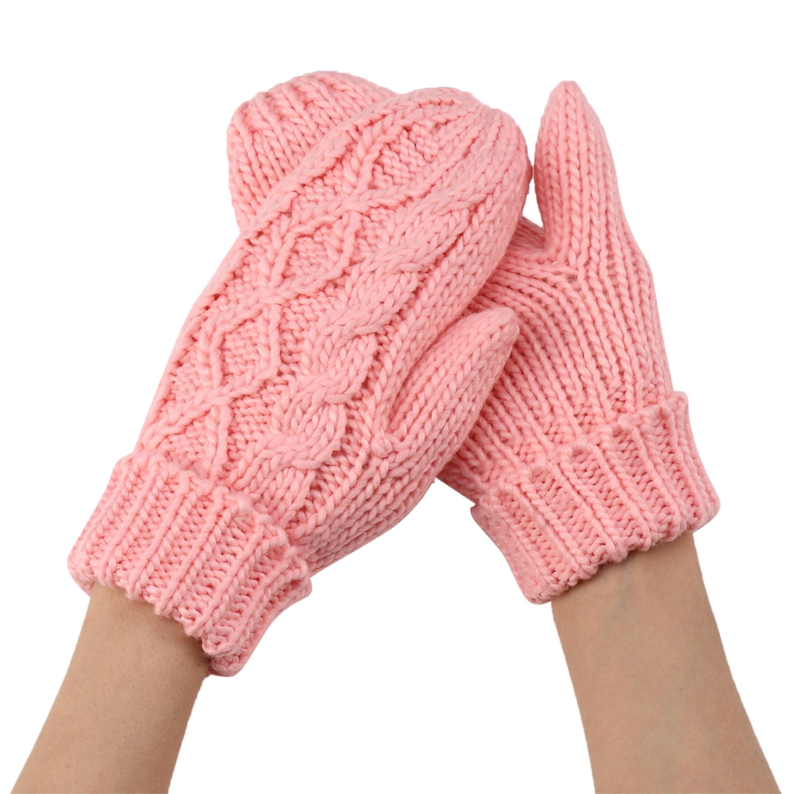 ZHIZAIHU Solid Color Knit Mitten Convertible Flip Gloves for Women Men  Winter Thermal Gloves Touch Screen Writing Gloves White One Size 