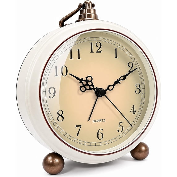 Alamer Clock ZHLLL Vintage Retro Analog Alarm Clock, 4.5 inch Super Silent Non ...