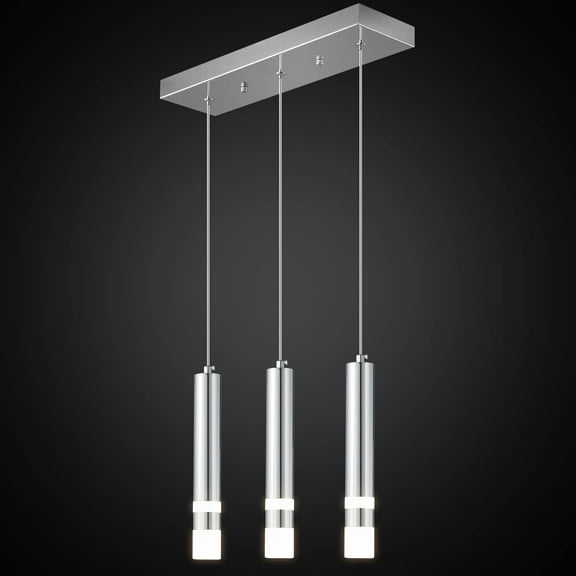 ZHLWIN 3-Light Modern Pendant Light Kitchen Fixture with Dimmable LED Chrome Mini Pendant Lighting for Diningroom Kitchen Island Study